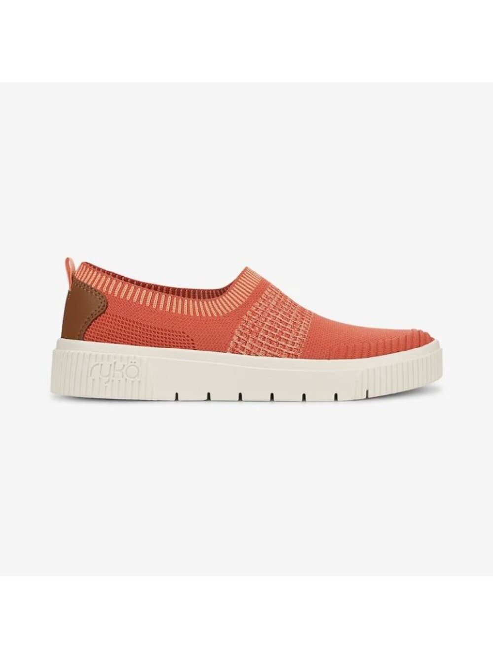 Ryka Womens Size 10 Wide Vista Slip-On Sneakers Orange Paprika Knit Fabric Casua - Picture 3 of 8